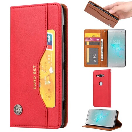 Flip Cover Sony Xperia XZ2 Compact Kunstleder Kartenhalter