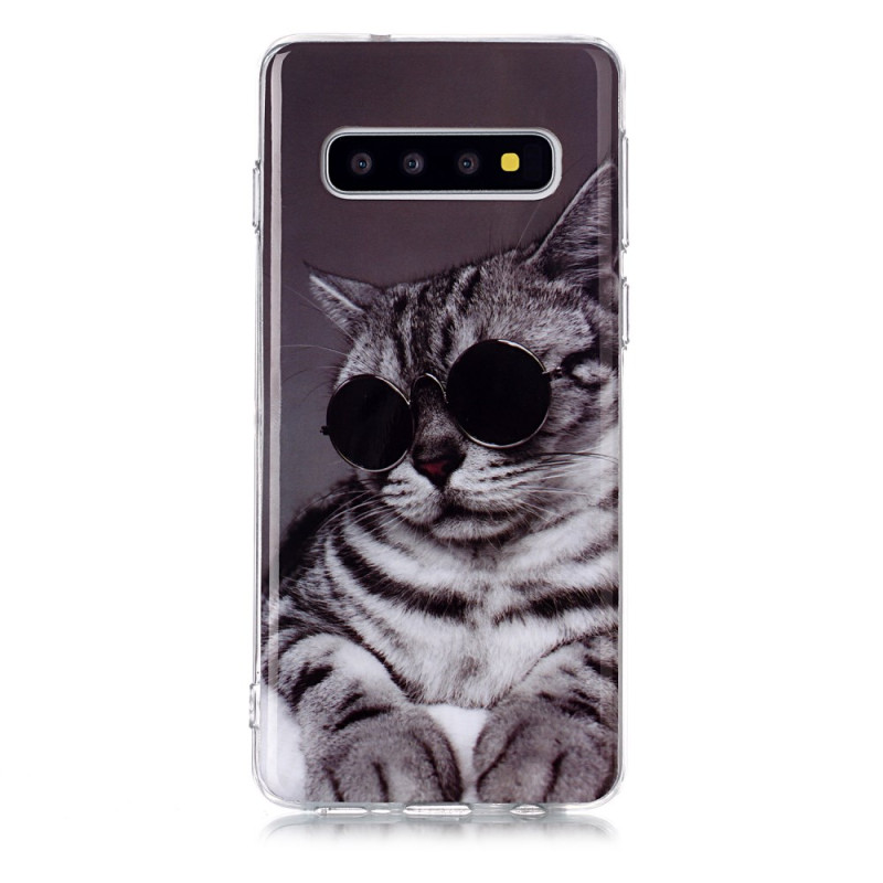 Samsung Galaxy S10 Cover Katze mit Brille