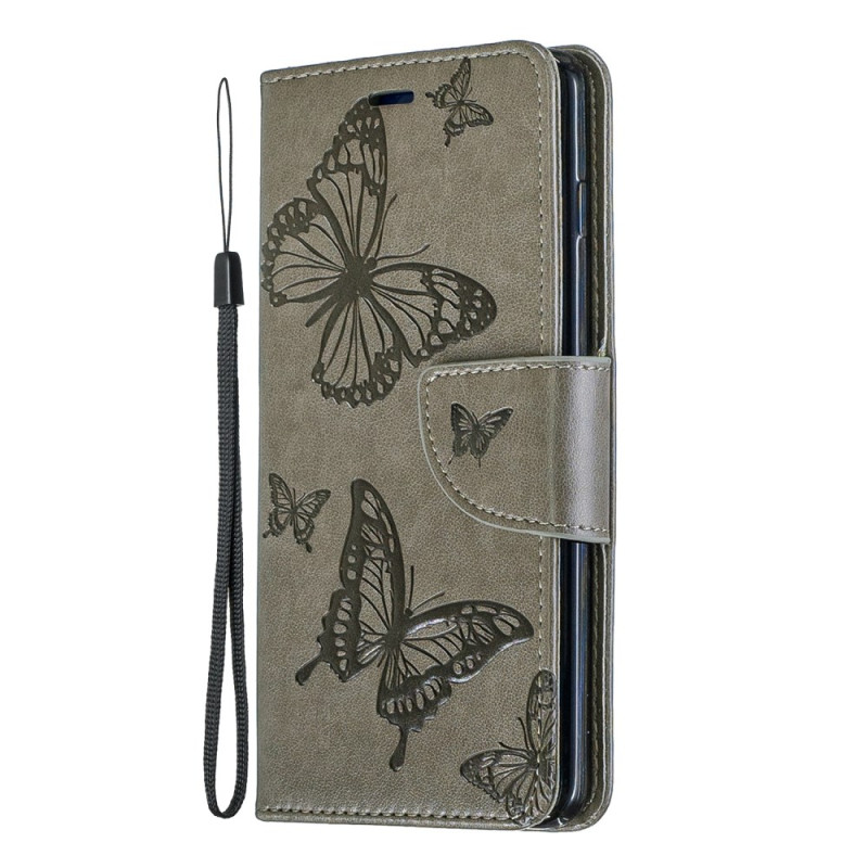 Samsung Galaxy S10 Tasche Schmetterlingsflug mit Riemen