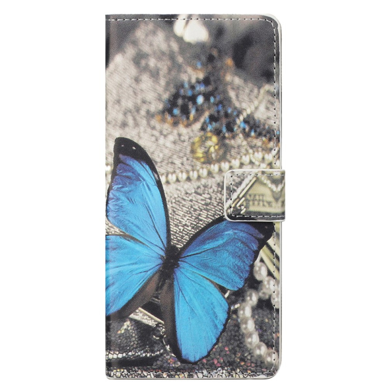 Xiaomi Redmi Note 13 4G Schmetterling Tasche Blau