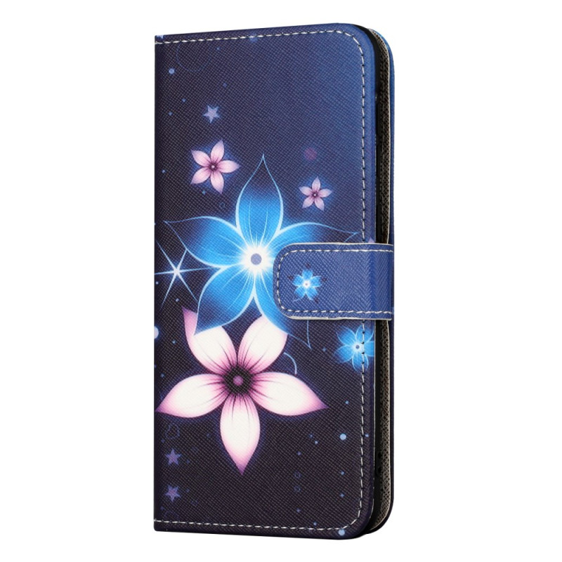 Xiaomi Redmi Note 13 4G Tasche Mondblumen mit Riemen