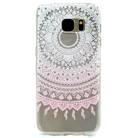 Samsung Galaxy S7 Hülle Transparent Mandala Bunt
