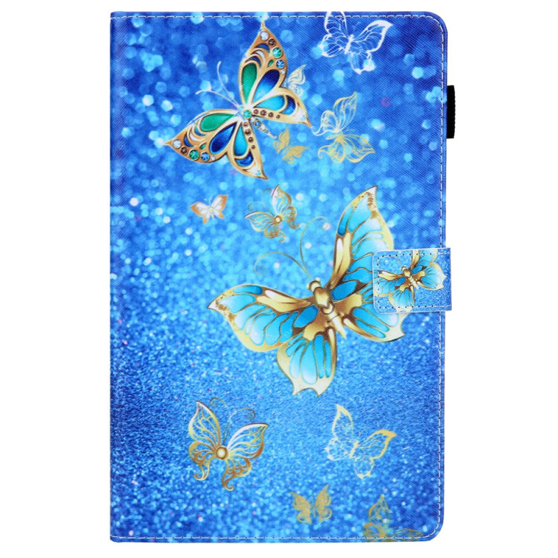 Samsung Galaxy Tab A9 Hülle Goldene Schmetterlinge