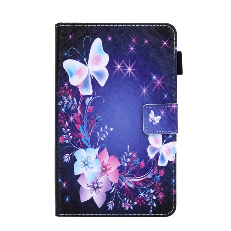Hülle Samsung Galaxy Tab A9 Schmetterlinge in der Nacht