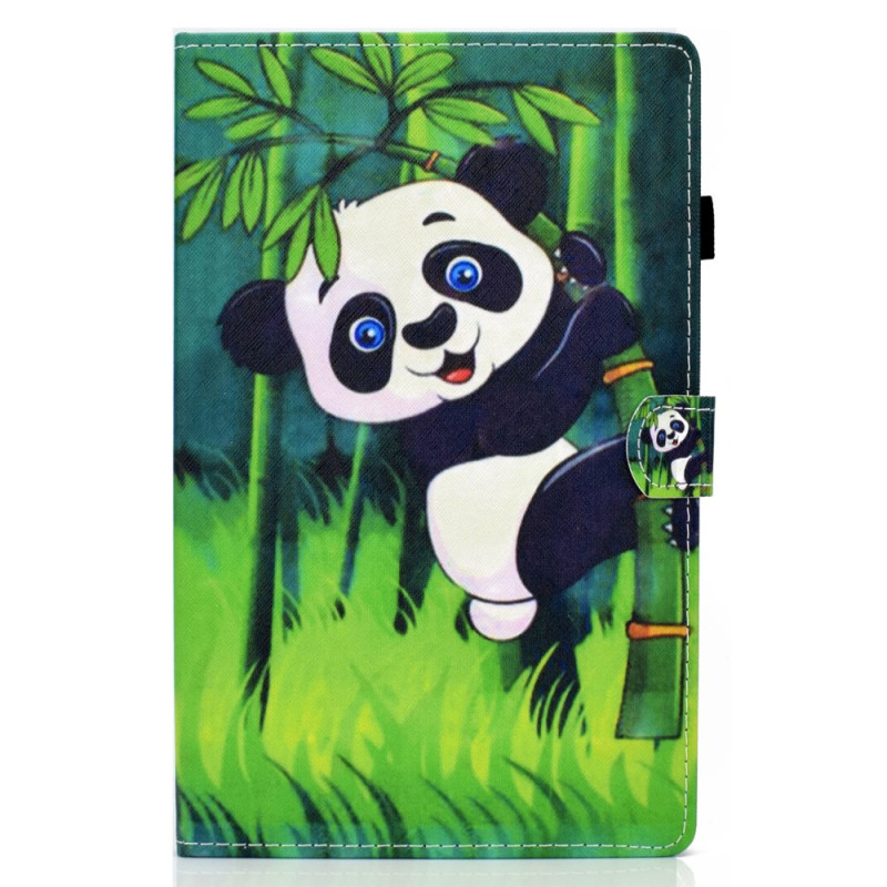 Samsung Galaxy Tab A9 Panda Hülle auf Bambus
