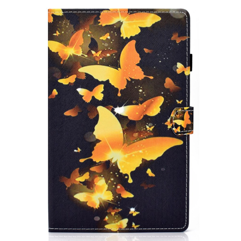 Hülle Samsung Galaxy Tab A11 / A9 Goldene Schmetterlinge im Flug