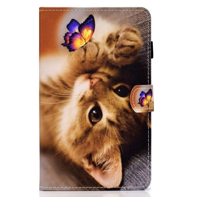 Samsung Galaxy Tab A11 / A9 Schmetterling und Kätzchen Hülle