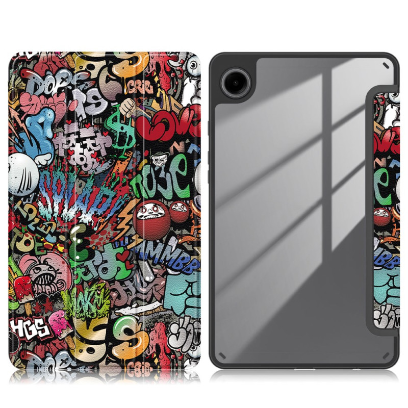 Smart Case Samsung Galaxy Tab A9 Rückseite Transparent Graffiti