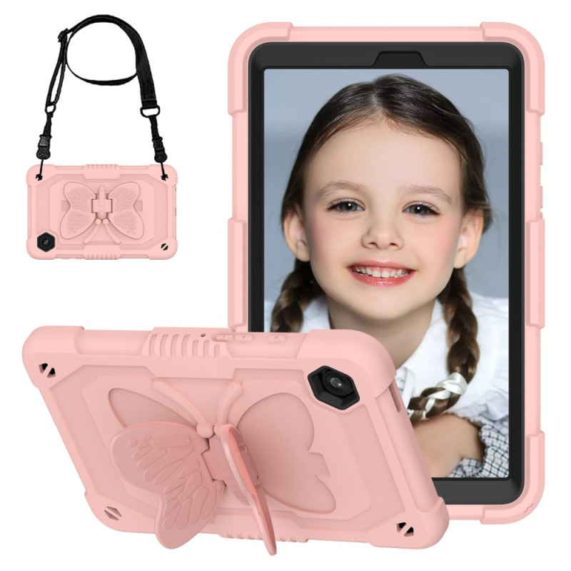 Samsung Galaxy Tab A9 Kid Schmetterling Cover mit Schulterriemen
