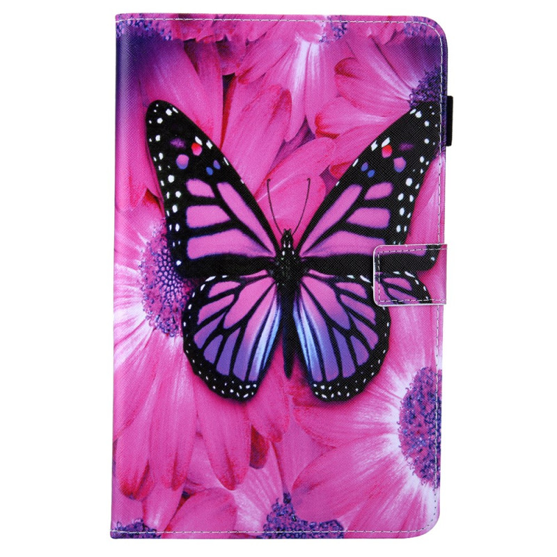 SSamsung Galaxy Tab A11 Plus / A9 Plus Hülle Schmetterling auf rosa Hintergrund