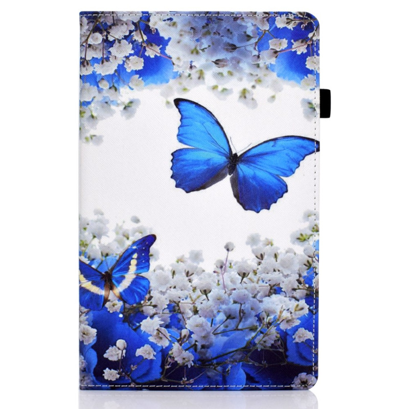 Samsung Galaxy Tab A11 Plus / A9 Plus Tasche Blaue Schmetterlinge im Frühling