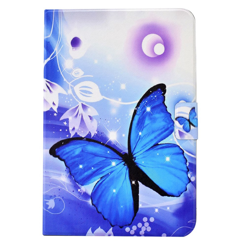 Hülle Samsung Galaxy Tab A9 Plus Schmetterling Blau Bemalt