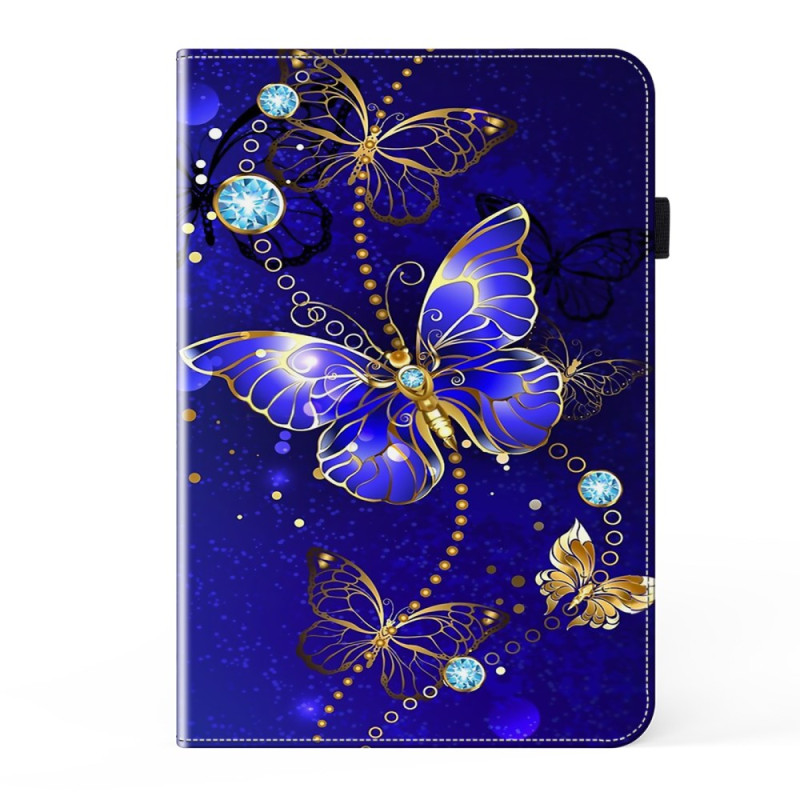 Samsung Galaxy Tab A9 Plus Hülle Schmetterlinge Diamanten und Gold