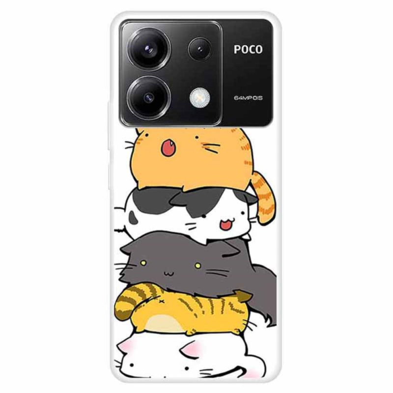 Xiaomi Redmi Note 13 Pro 5G / Poco X6 5G Cover Gestapelte Katzen
