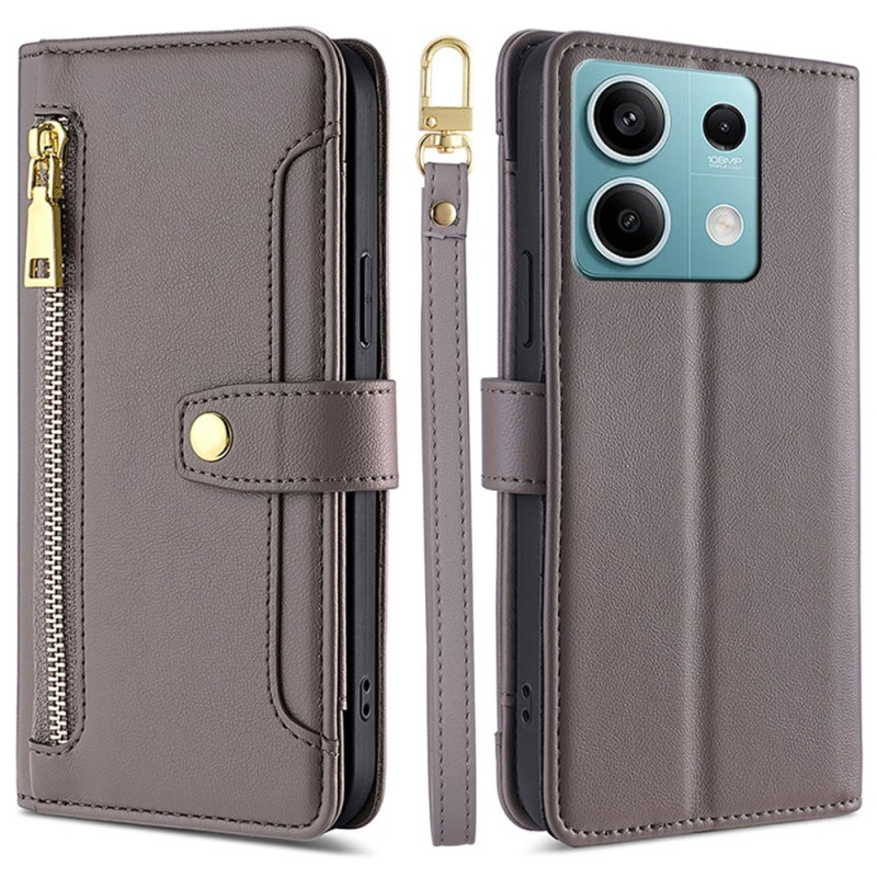 Xiaomi Redmi Note 13 4G Tasche Geldbörse mit Riemen
 und Schulterriemen