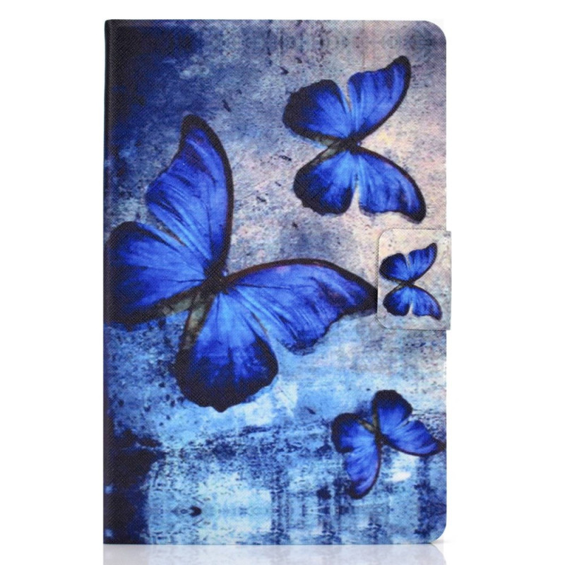 Samsung Galaxy Tab S8 / S7 Hülle Blaue Schmetterlinge Aquarell