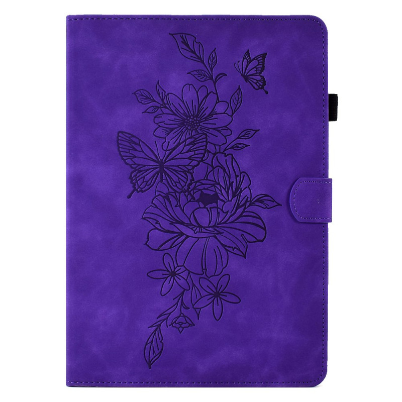 Samsung Galaxy Tab S8 / S7 Hülle Blumen- und Schmetterlingsmotiv
