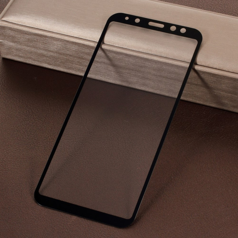 Samsung Galaxy A6 Displayschutz aus gehärtetem Glas mit schwarzen Rändern