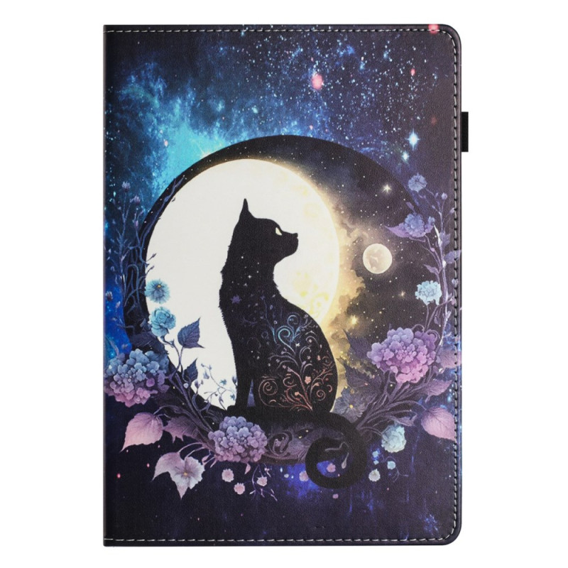 Samsung Galaxy Tab A8 (2022) / (2021) Katze und Mond Tasche