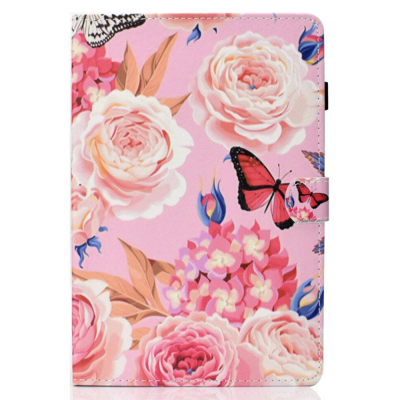 Hülle Samsung Galaxy Tab A 8.0 (2019) Schmetterlinge und Rosenblüten