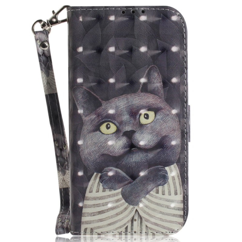 Tasche Poco F5 Pro Katze Grau mit Riemen
