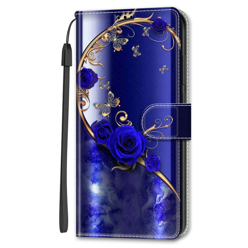 Tasche Poco F5 Rosa Blau und Goldener Schmetterling mit Riemen