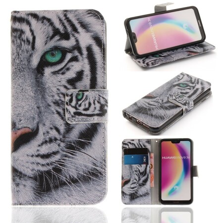Huawei P20 Lite Tiger Tasche Weiß