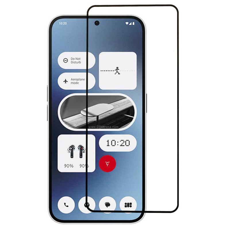 Vollständiger Schutz aus gehärtetem Glas für den Bildschirm von Nothing Phone (2a)