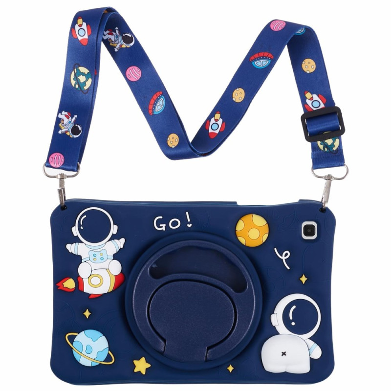 Samsung Galaxy Tab A7 Lite Cover Ring-Ständer und Schultergurt Astronaut