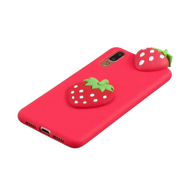 Huawei P20 3D Erdbeere Cover