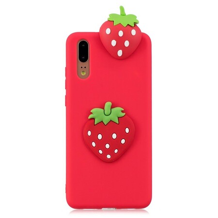 Huawei P20 3D Erdbeere Cover