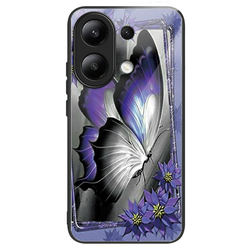 Xiaomi Redmi Note 13 4G Panzerglas
 Cover Schmetterling Violett