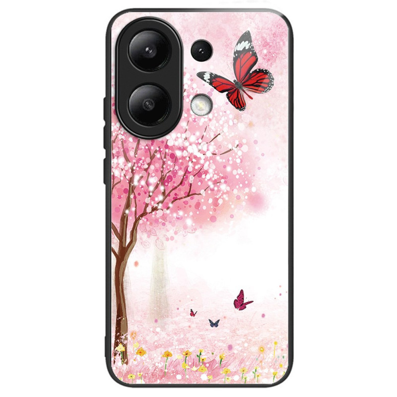 Xiaomi Redmi Note 13 4G Hülle aus gehärtetem Glas Kirschblüten