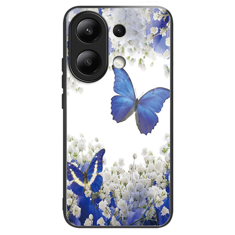 Xiaomi Redmi Note 13 4G Panzerglas
 Cover Blaue Schmetterlinge