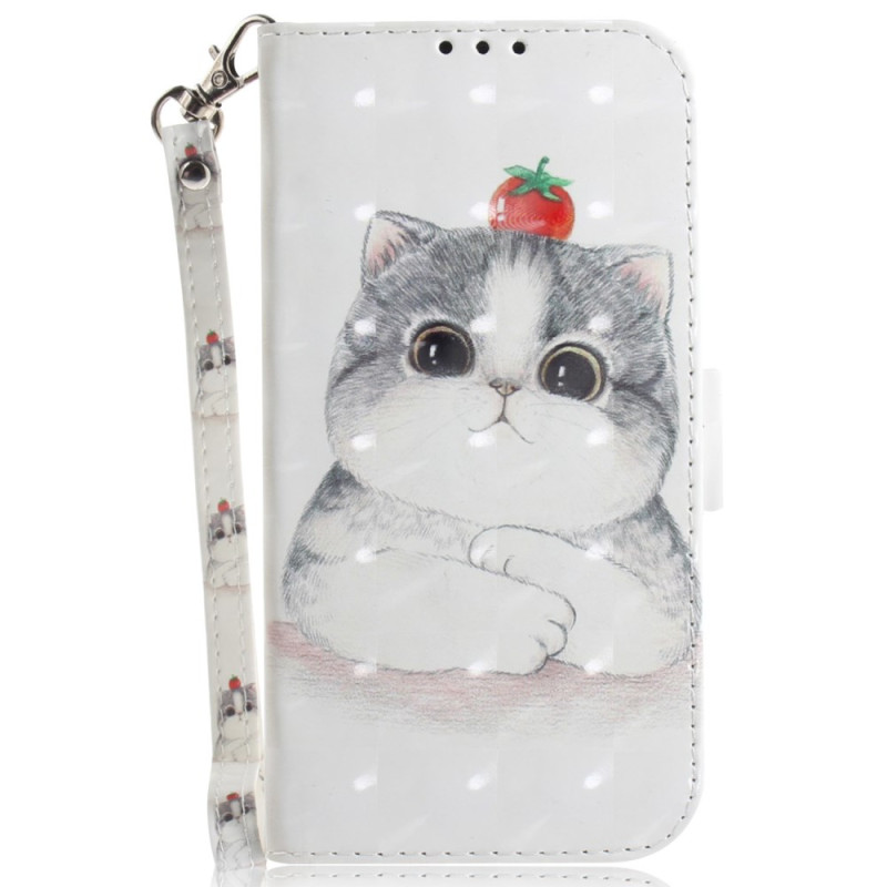 Xiaomi Redmi Note 13 4G Tasche Niedliche Katze mit Riemen