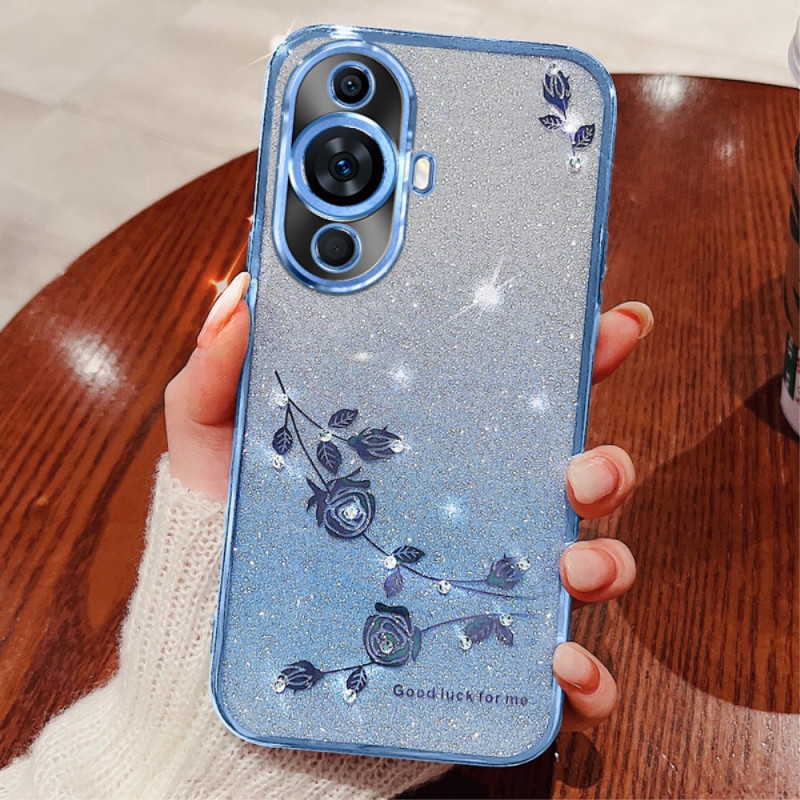 Huawei Nova 12S Cover Blumen und Strass