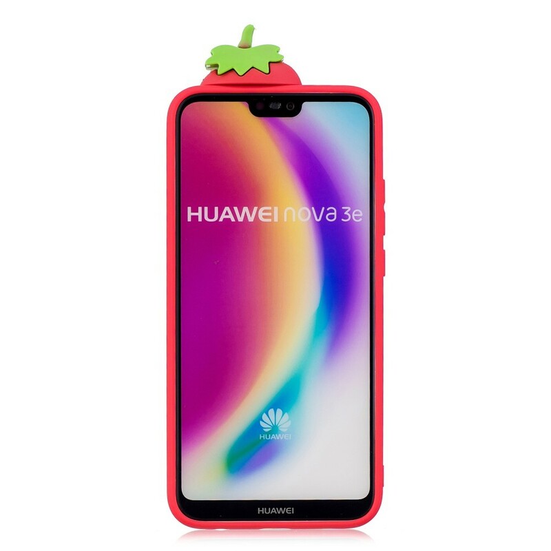 Huawei P20 Lite 3D Erdbeer Cover