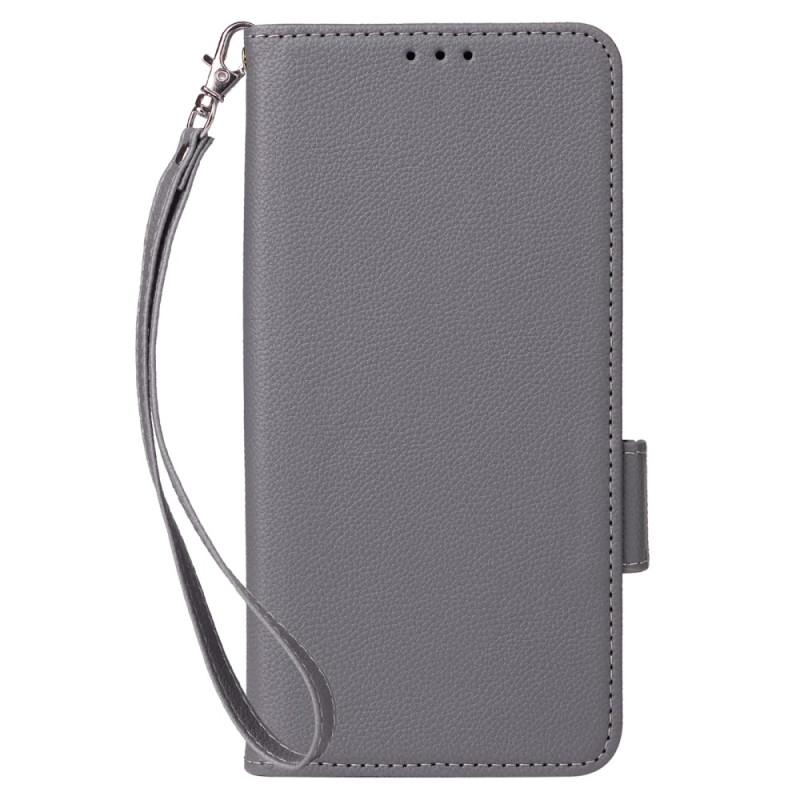 Tasche Samsung Galaxy M15 5G Style Leder Litchi mit Riemen
