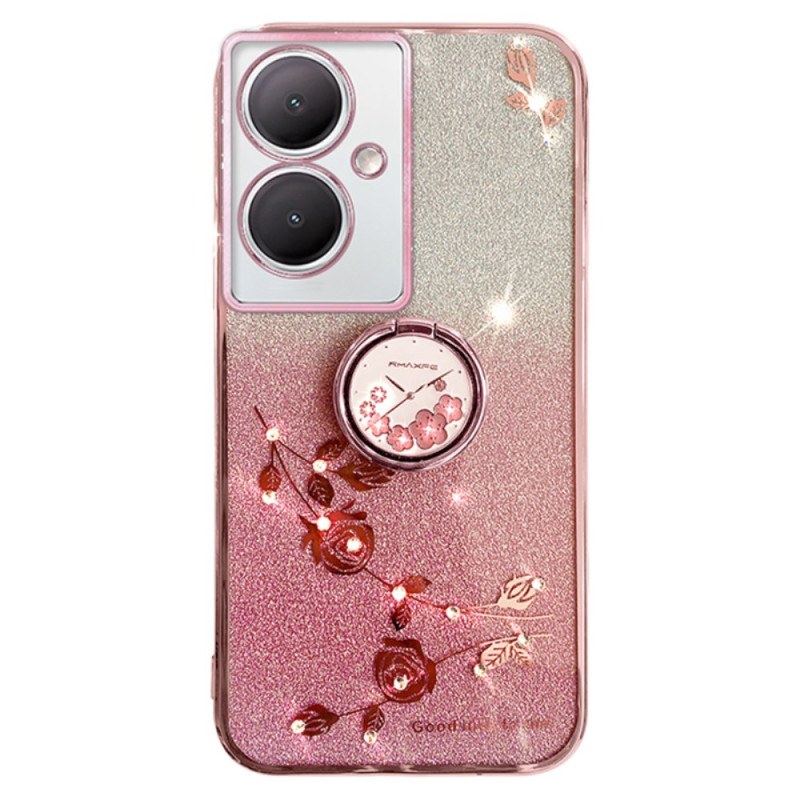 Oppo A79 5G Cover Support Blumen und Strass