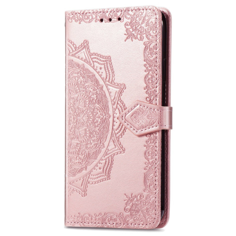 Tasche für Oppo A79 5G / A2 5G mit geprägtem Mandala-Motiv und Kartenhalter