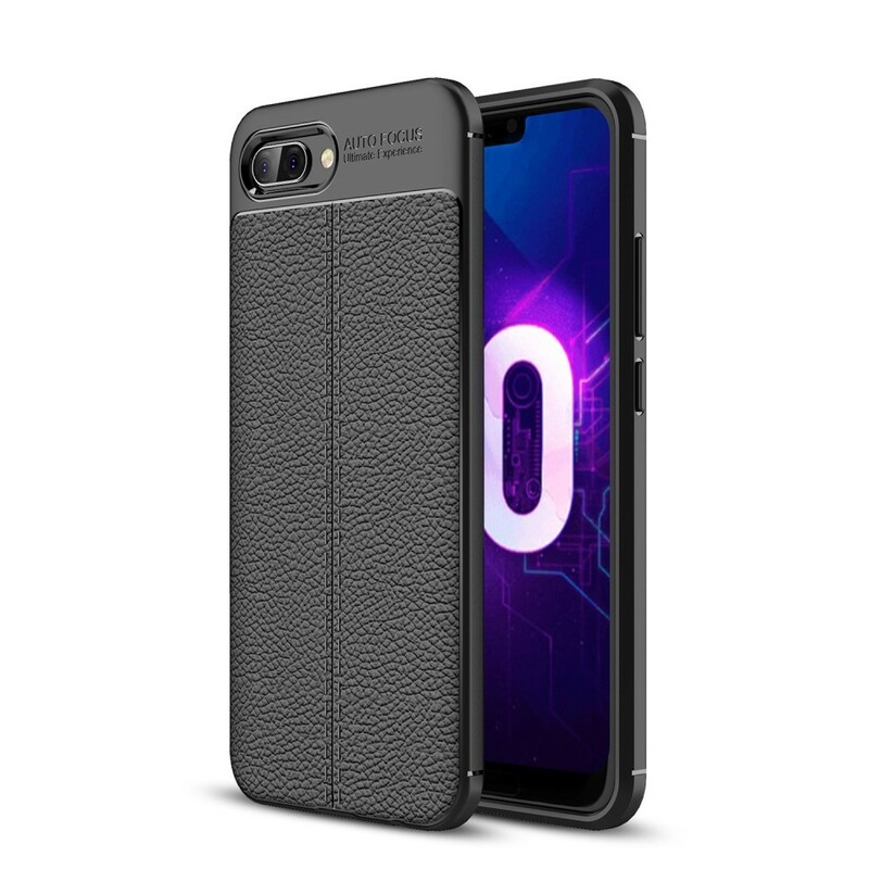 Huawei Honor 10 Cover Lederoptik Litschi Double Line