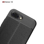 Huawei Honor 10 Cover Lederoptik Litschi Double Line