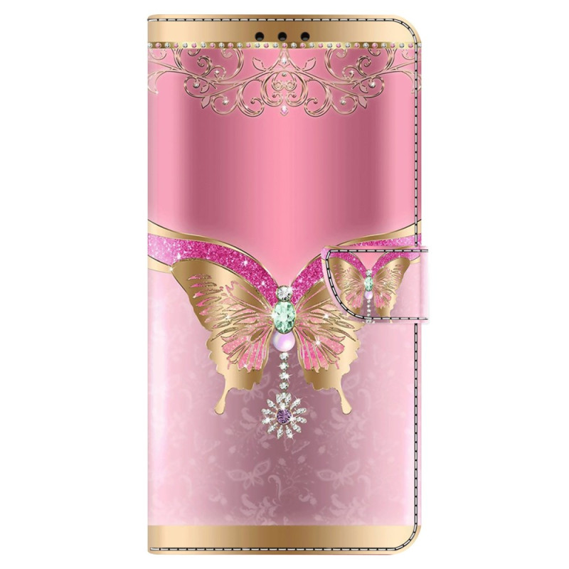 Oppo A38 / A18 Schmetterling Tasche Rosa und Gold