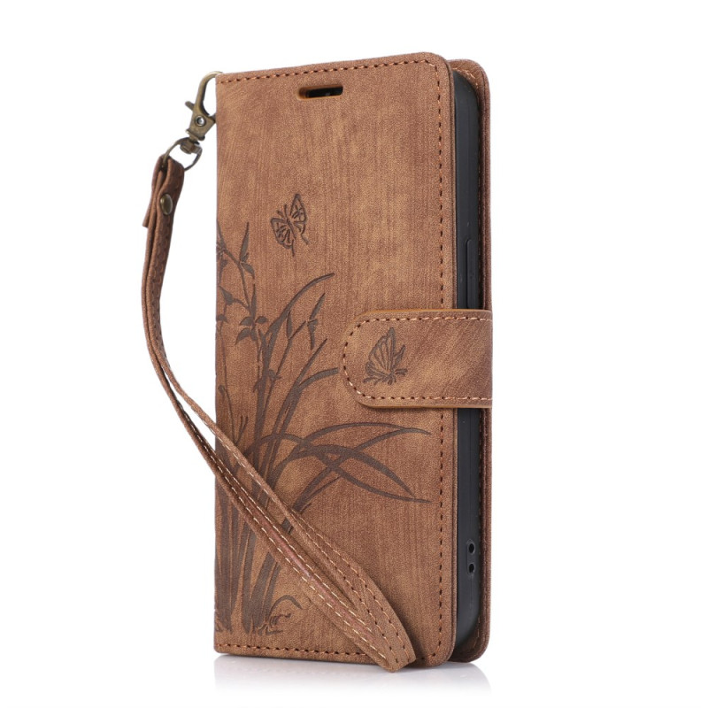 Oppo A78 4G Orchideen und Schmetterlinge Riemchen Tasche