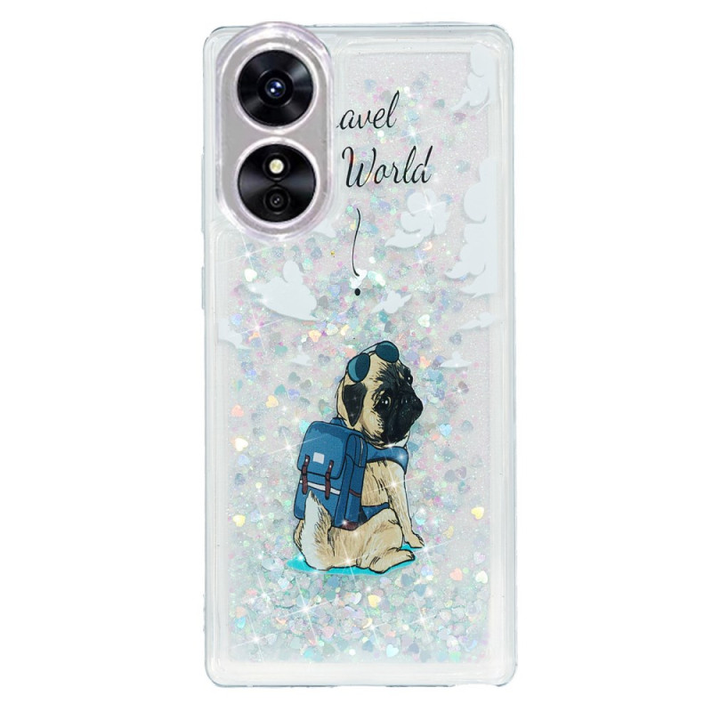 Oppo A17 / A17k Glitter Cover Hund