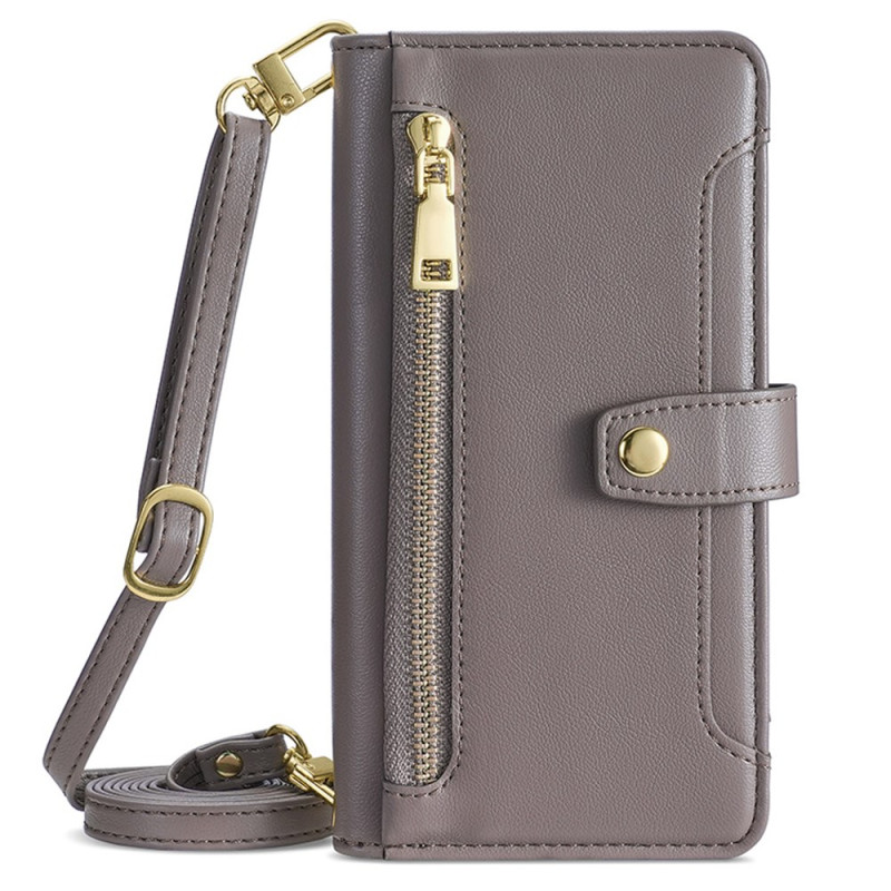Tasche Oppo A17 Brieftasche mit Riemen und Schulterriemen