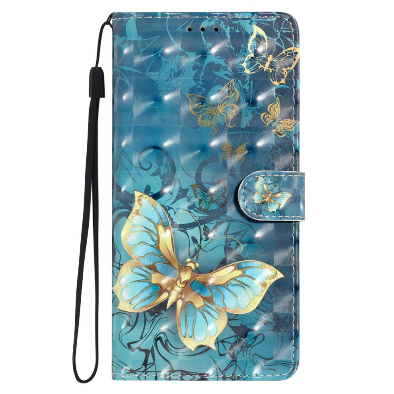 Oppo A77 5G / A57 5G / A57 4G Tasche Kostbare Schmetterlinge mit Riemen