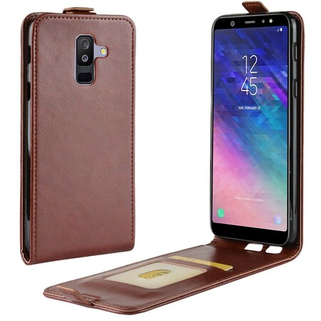 Samsung Galaxy A6 Plus Klappbare Hülle in Lederoptik