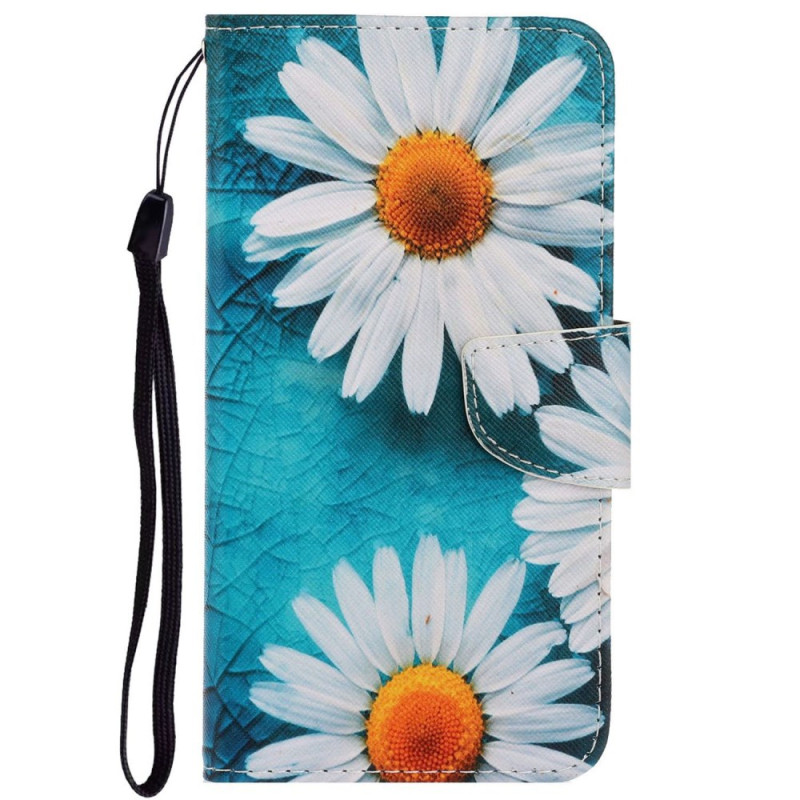 Oppo A96 Hülle Chrysanthemen mit Riemen