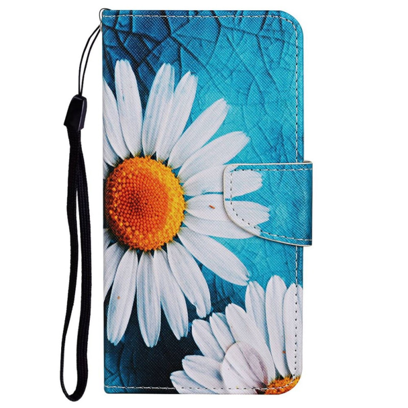 Tasche Oppo A96 4G Große Chrysantheme mit Riemen